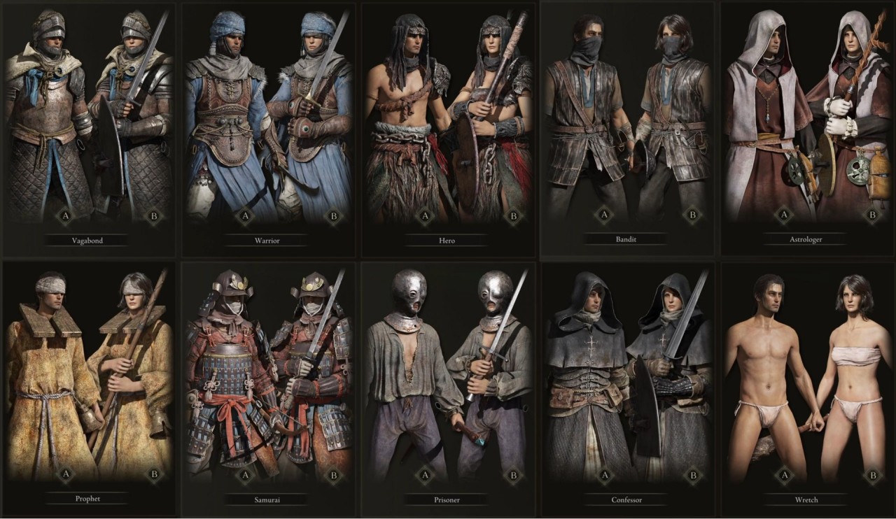 《艾尔登法环》各职业初始属性及出生礼物一览