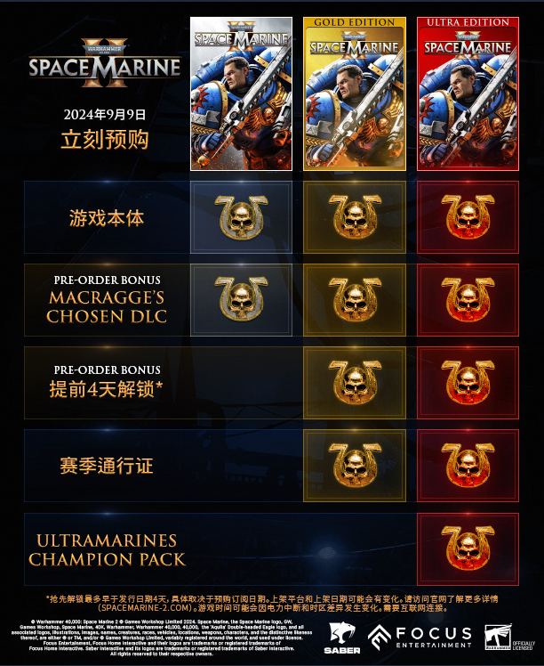 《战锤40k:星际战士2》预购常见问题及解答