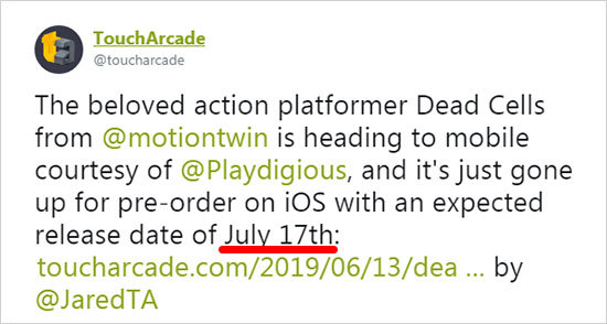 Steam硬核动作《死亡细胞》iOS时间确定！安卓版随后！