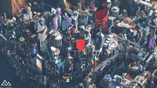 受《电驭叛客2077》启发！玩家协力打造Cyber​​punk风格《Minecraft》都市