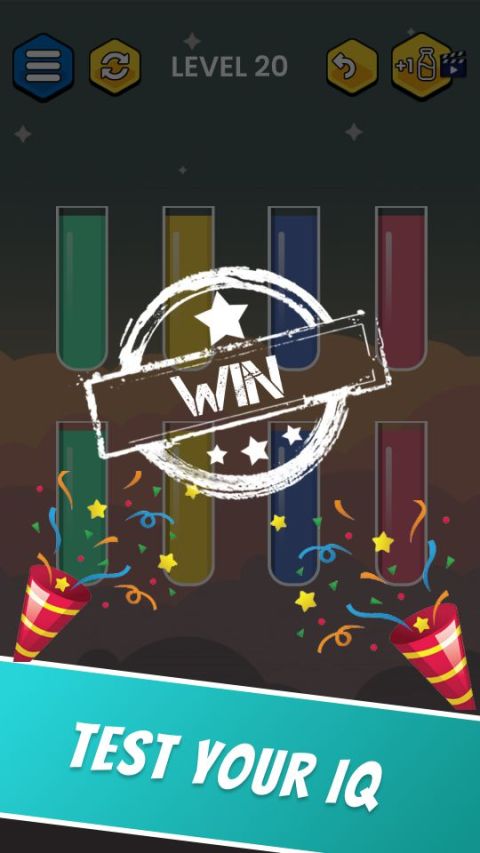 水排序拼圖：顏色排序拼圖和液體排序