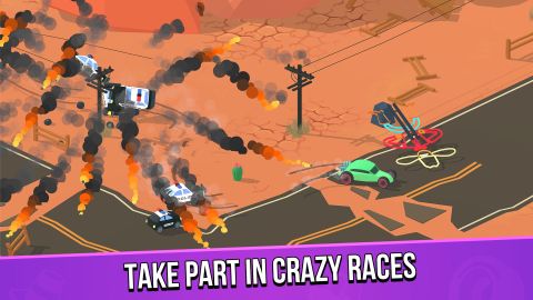 Smash racing: drive from cops, make an epic crash!