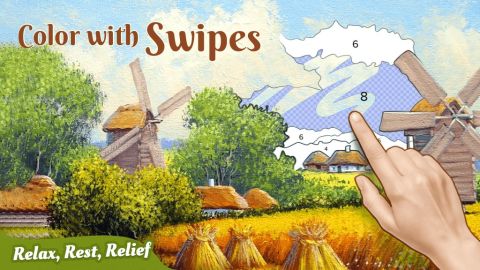 Color by Number with Swipes: Coloring Games