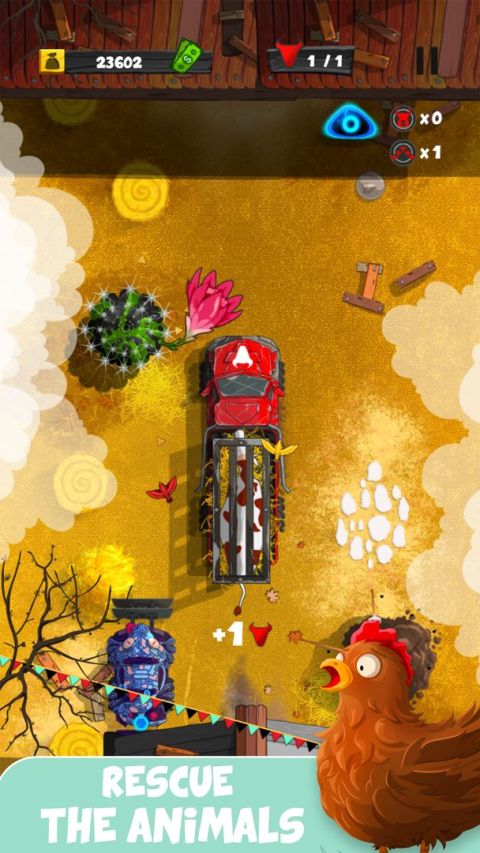 Tractor rush: Animal rescue adventure, shoot'em up