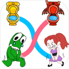 Toilet Rope Rescue: Pee Rush