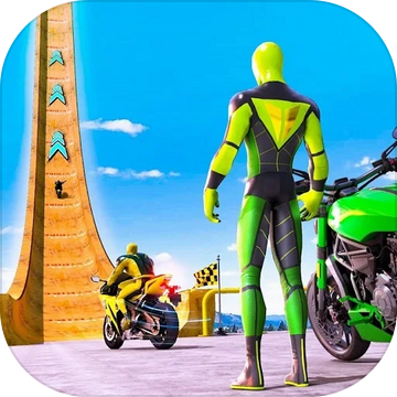 超級英雄自行車特技GT賽車 - 大型斜坡遊戲