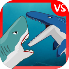 Megalodon Fights Mosasaurus