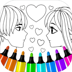 Valentines love coloring book