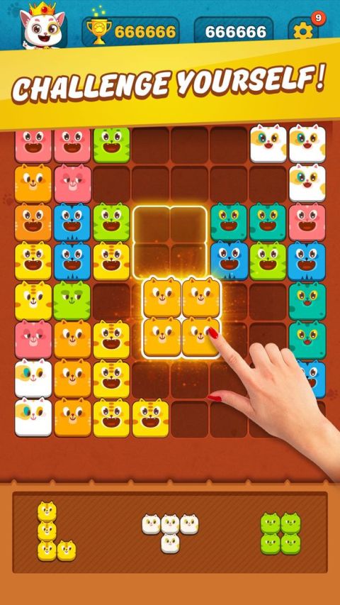 Block Crush™ - Cute Kitty Puzzle Game