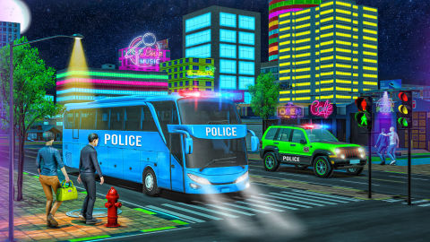 Police Bus Games: Offroad Jeep