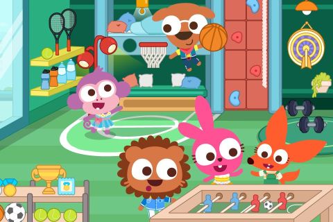 泡泡兔小鎮：公寓 - 房間畫畫塗色拼圖小遊戲