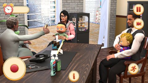 孕婦媽媽和雙胞胎寶寶–新生嬰兒懷孕護理遊戲