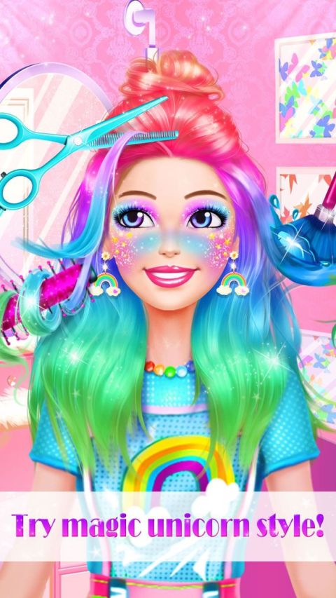 換裝遊戲大全：獨角獸裝扮少女化妝小遊戲