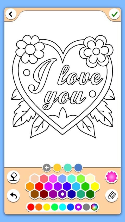 Valentines love coloring book