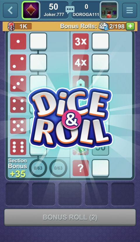 Dice-n-Roll online Yatzy
