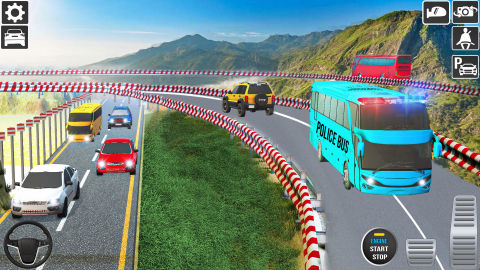 Police Bus Games: Offroad Jeep