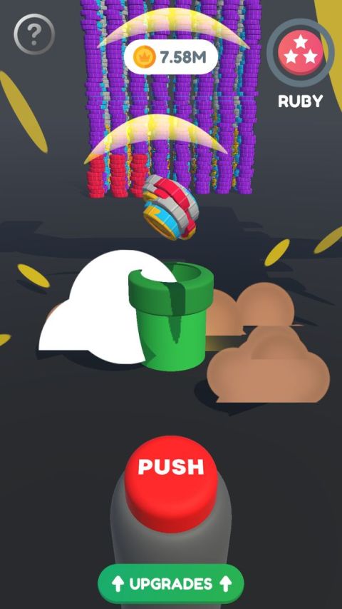 Idle Coin Button: Coin pusher. Idle clicker games