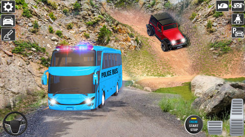 Police Bus Games: Offroad Jeep