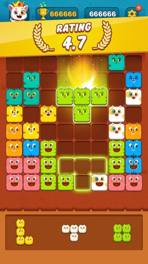 Block Crush™ - Cute Kitty Puzzle Game