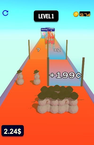 Snowman race: snow run race 3D