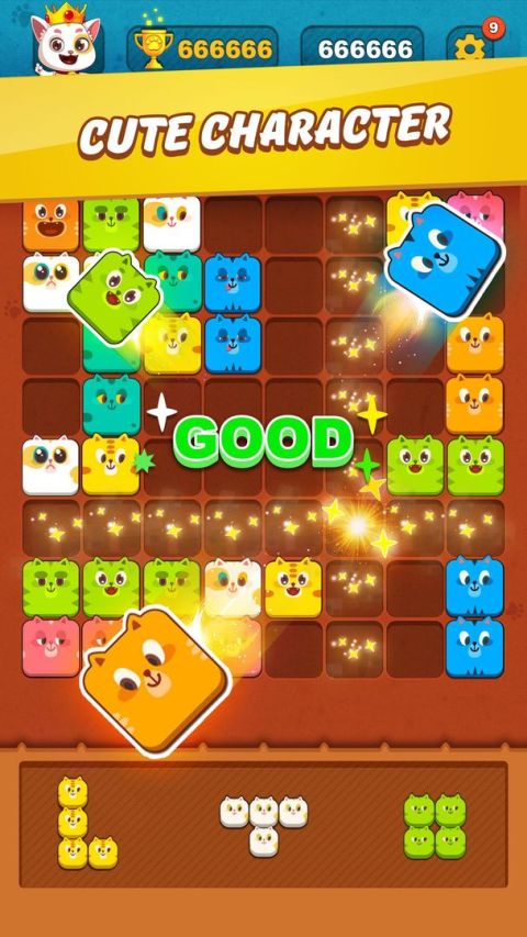 Block Crush™ - Cute Kitty Puzzle Game