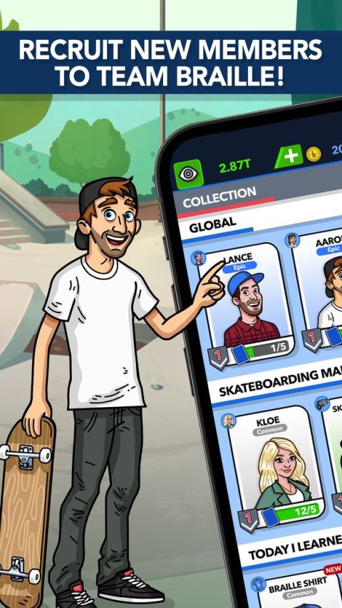 Braille Skateboarding Origins: Idle Skate Game