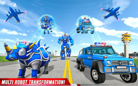 Flying US Police Rhino Robot Car Games