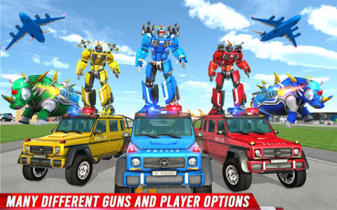 Flying US Police Rhino Robot Car Games