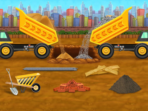 Construction Vehicles - Build House & Car Wash