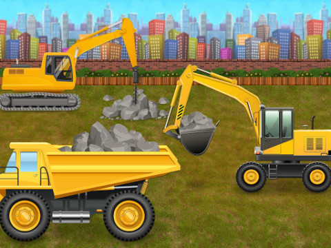 Construction Vehicles - Build House & Car Wash