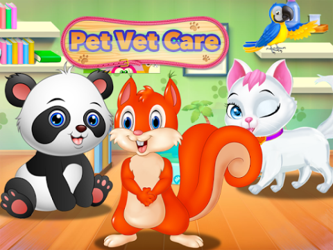 Pet Vet Care Wash Feed Animals - Games for Kids